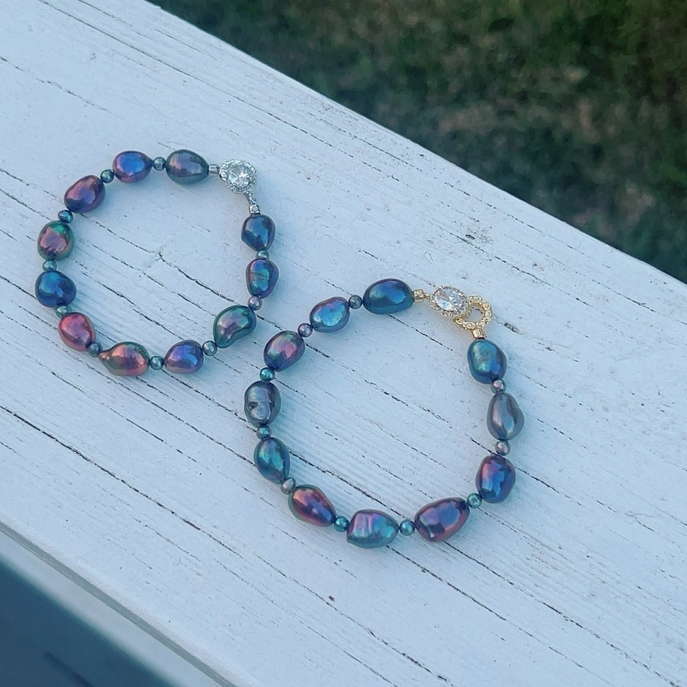 S96 Handmade Freshwater Baroque Pearl Bracelet - Picture 3 of 5